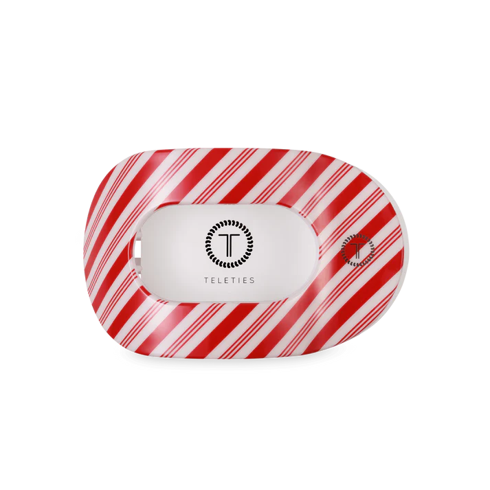 Teleties Flat Clip Round Medium - Candy Cane
