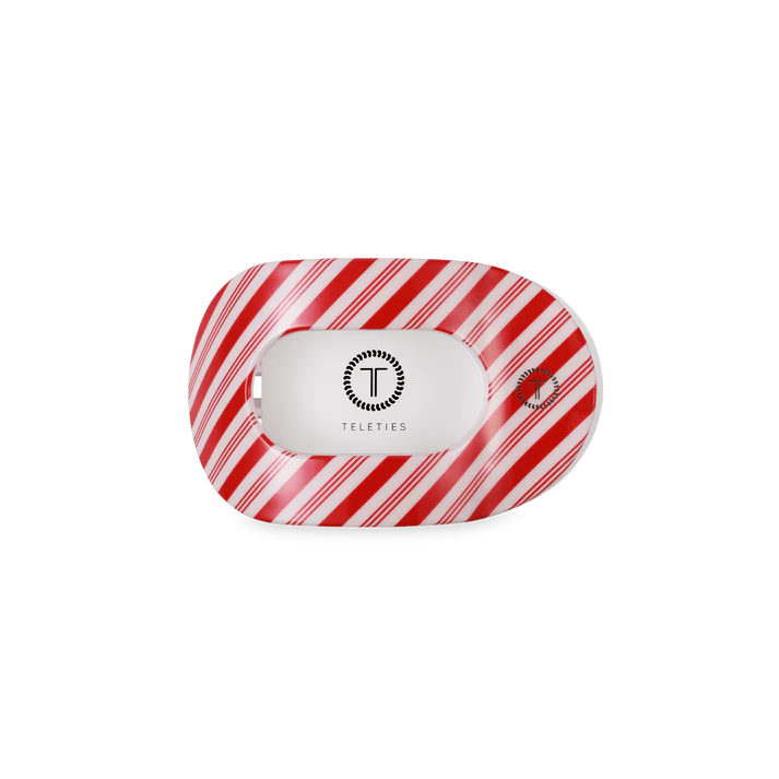 Teleties Flat Clip Round Small - Candy Cane