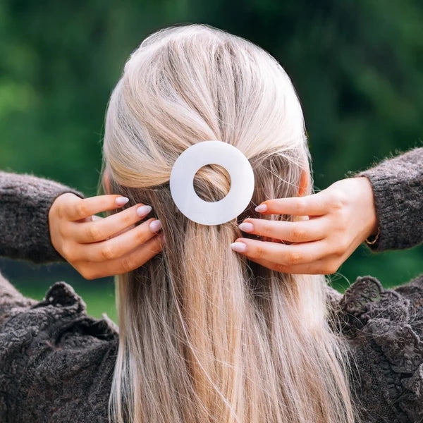Teleties Flat Circle Clip Small - Coconut White