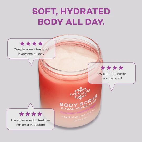 Dermasuri Body Scrub Sugar Exfoliator 8oz