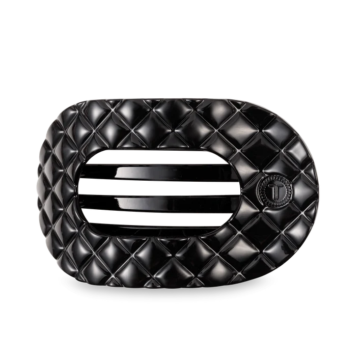 Teleties Flat Clip Round Quilt Large - Jet Black