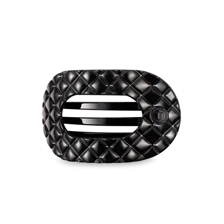 Teleties Flat Rectangle Quilt Clip Medium - Jet Black