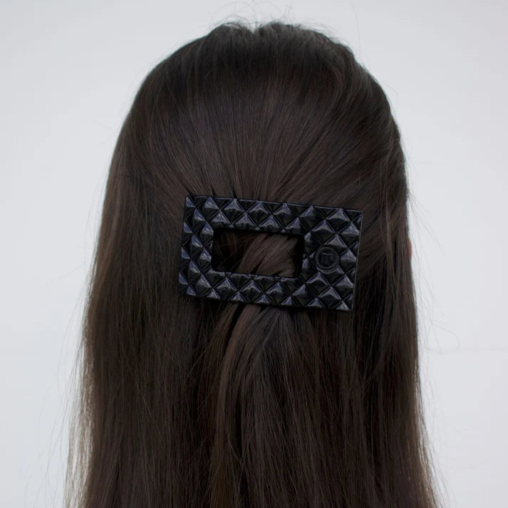 Teleties Flat Rectangle Clip Small - Quilt Jet Back