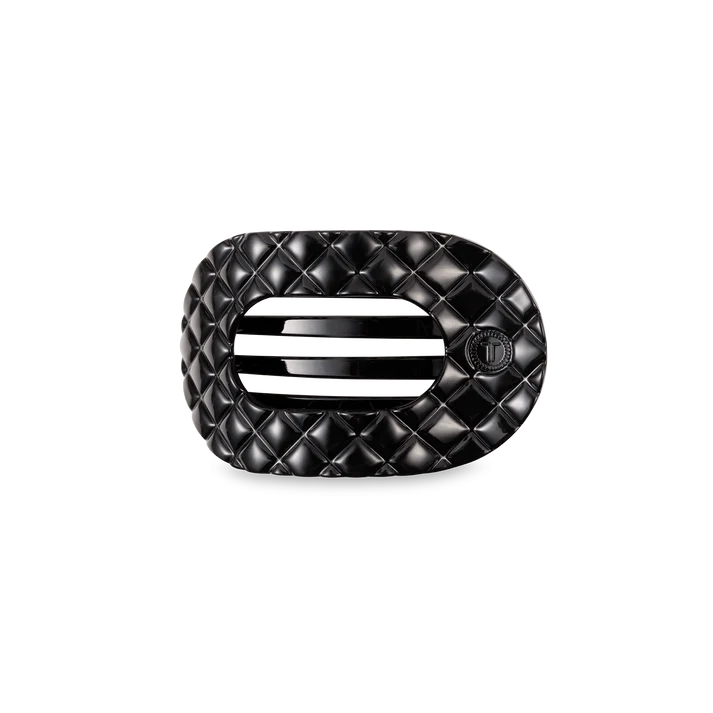 Teleties Flat Clip Round Quilt Small - Jet Black