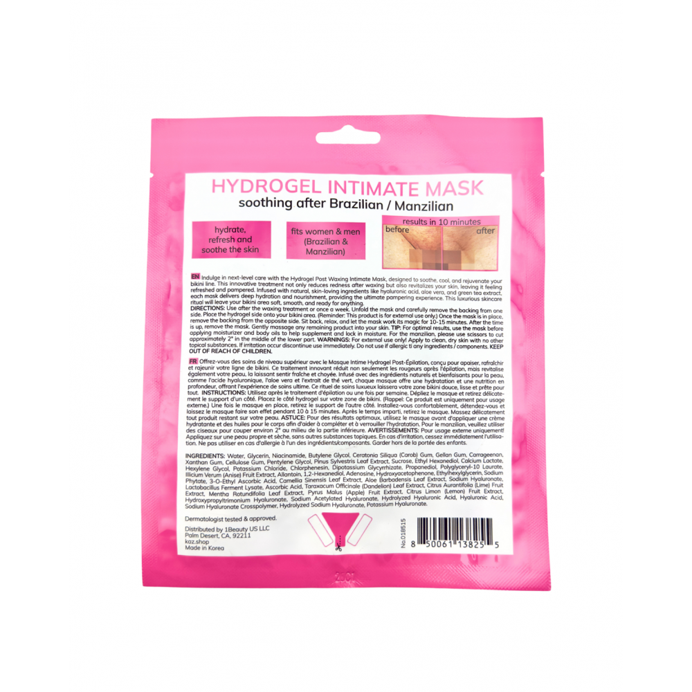 Waxness KAZ Hydrogel Intimate Mask after Brazilian / Manzilian 1 Mask 1.05 oz