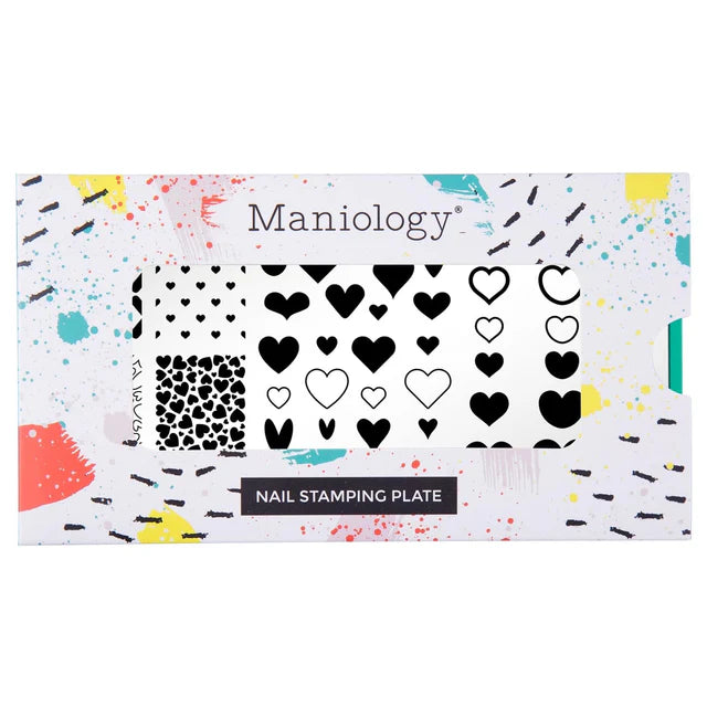 Maniology Shape Nouveau: Happy Hearts - Nail Stamping Plate