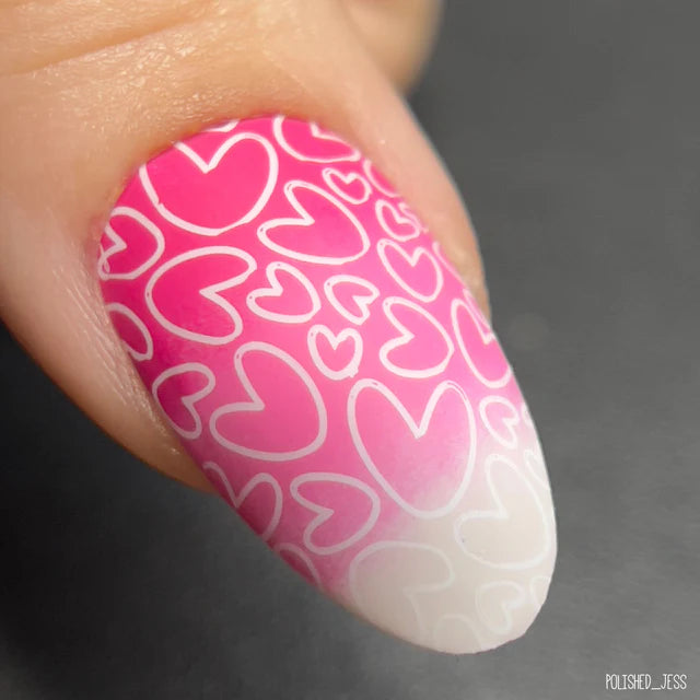 Maniology Shape Nouveau: Happy Hearts - Nail Stamping Plate