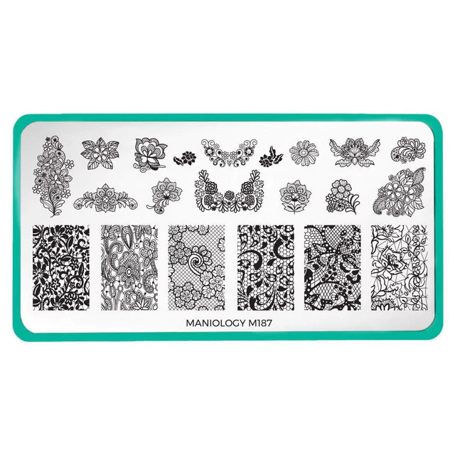Maniology Lacey Details - Placa para estampar uñas