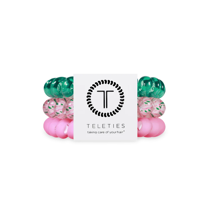 Teleties Large 3 Pack - Merry Pinkmas Hair Ties