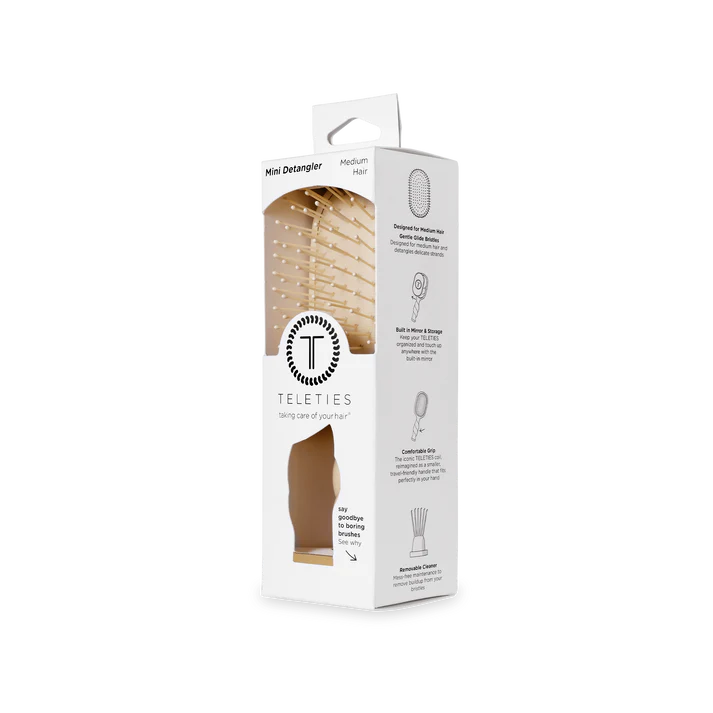 Teleties Mini Detangler Hairbrush for Medium Hair - Tan