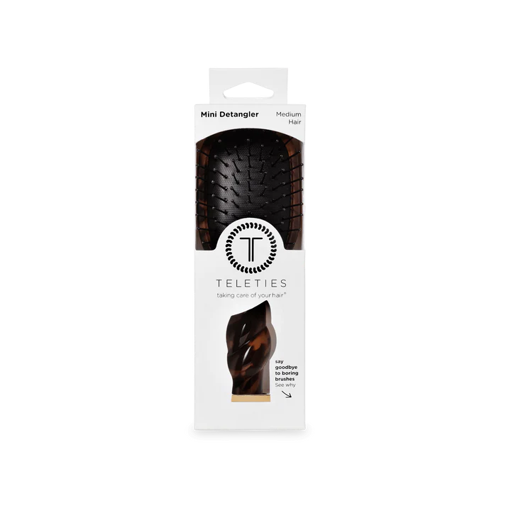 Teleties Mini Detangler Hairbrush for Medium Hair - Tortoise