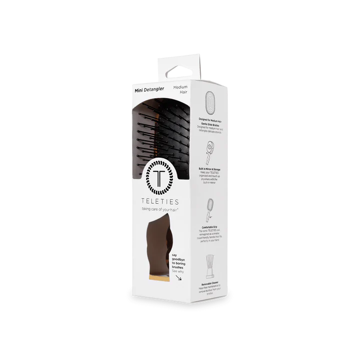 Teleties Mini Detangler Hairbrush for Medium Hair - Tortoise