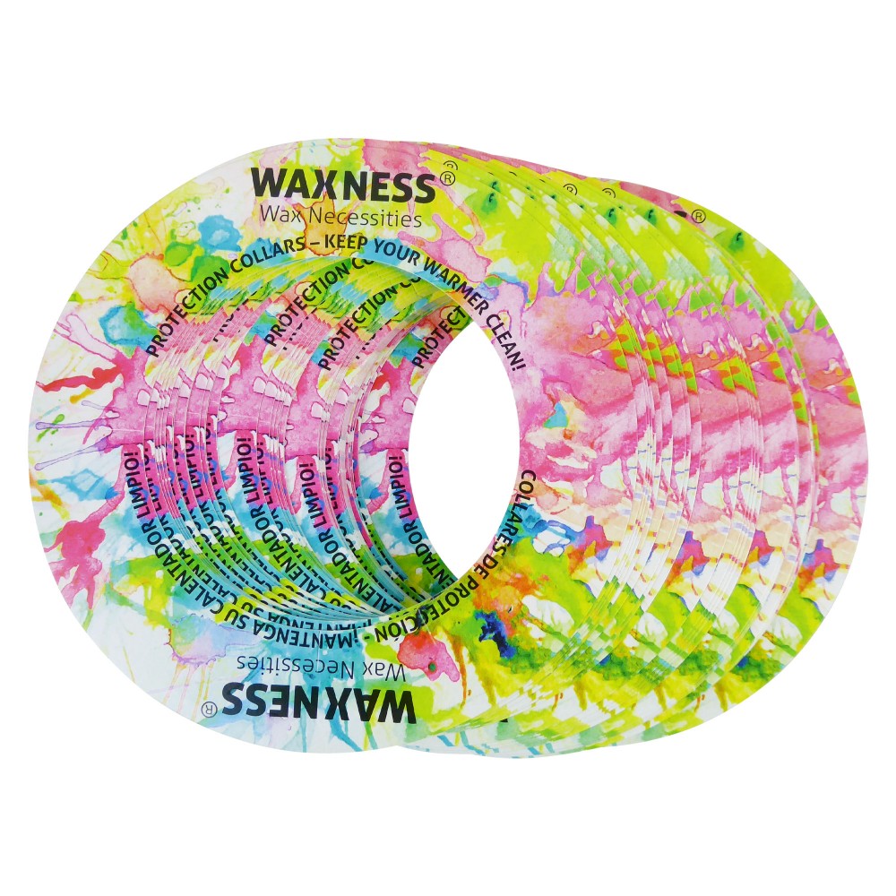 Waxness Multi-fit Protection Collars for 14-16 Oz Tins and Pots 50 pcs Splattered Paint Art Waxness