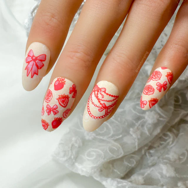 Maniology Coquette Valentines: Sweet Whimsy - Nail Stamping Plate