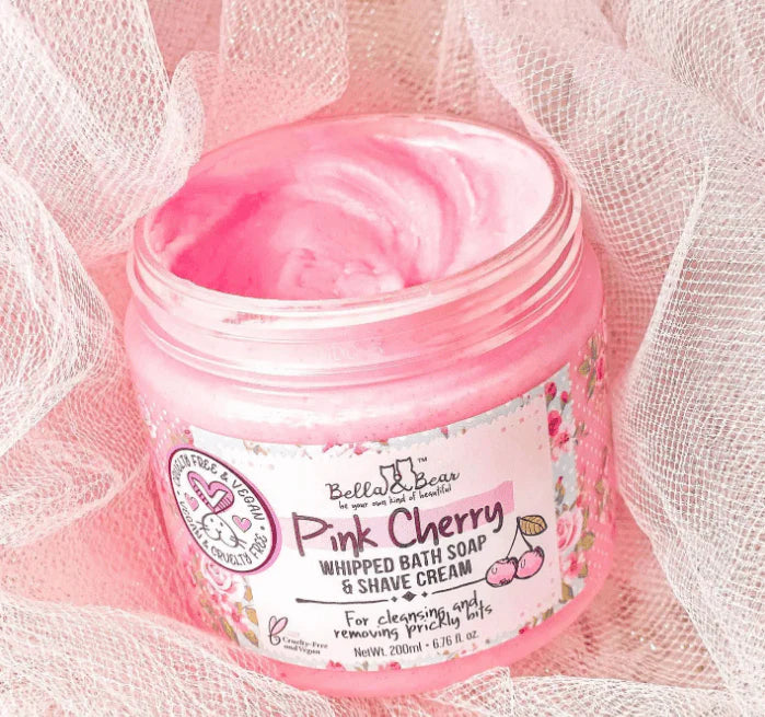 Bella & Bear Pink Cherry Whipped Bath Soap & Shave Cream 6.7oz