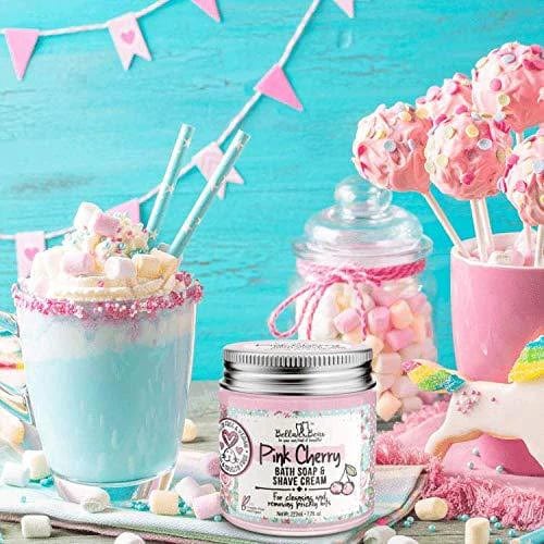 Bella & Bear Pink Cherry Whipped Bath Soap & Shave Cream 6.7oz