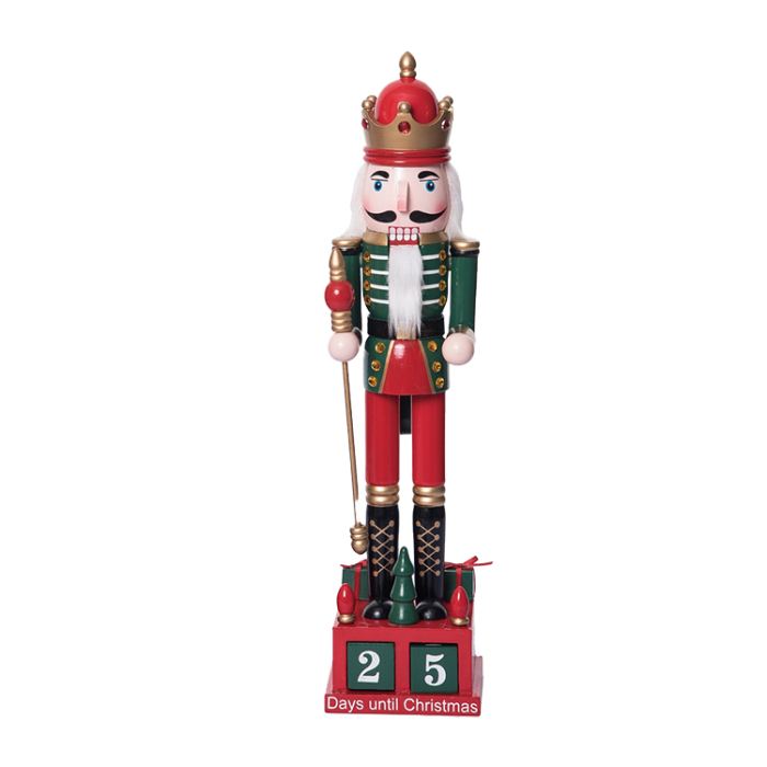 16-inch Wooden Nutcracker Christmas Countdown - Green