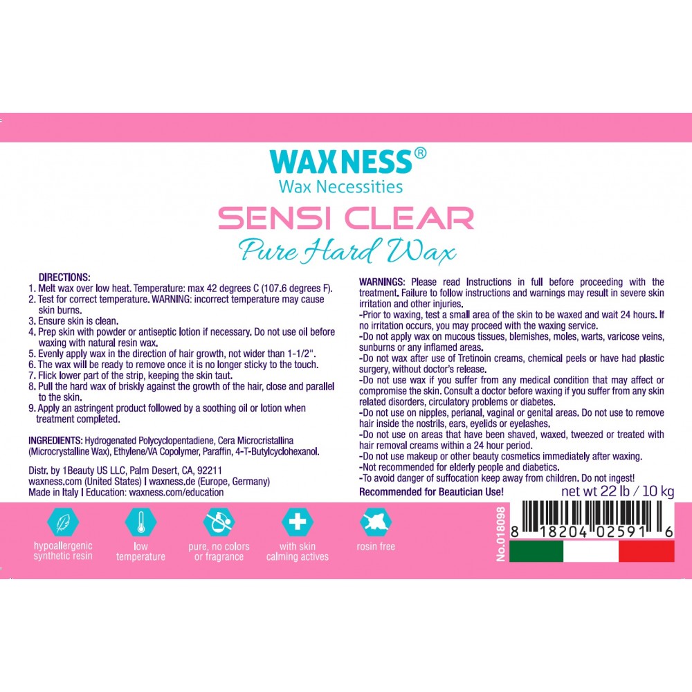 Waxness Hard Wax Sensi Clear 22 lb.