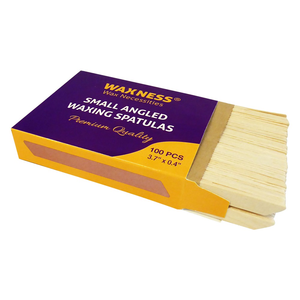 Waxness Small Waxing Wooden Angled Spatula Applicator 100 Pack