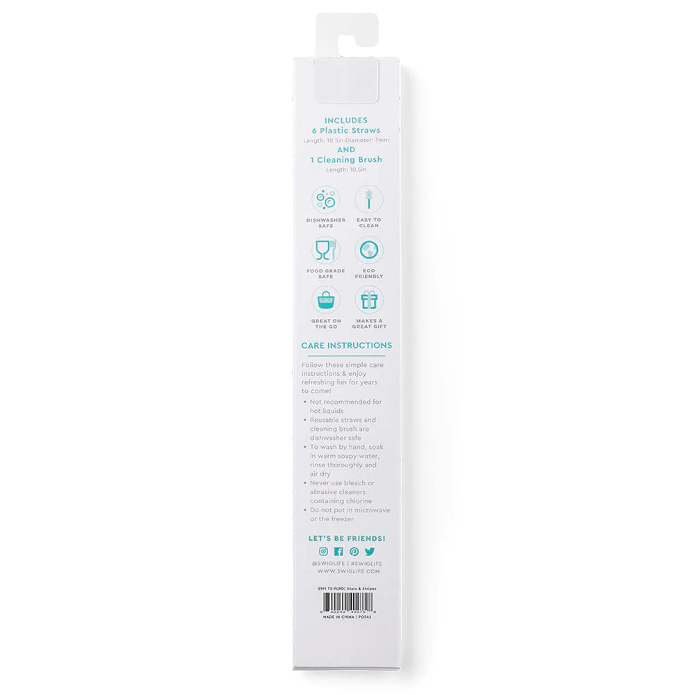 Swig Life Sherbet Stripe Straws - PinkPro Beauty Supply