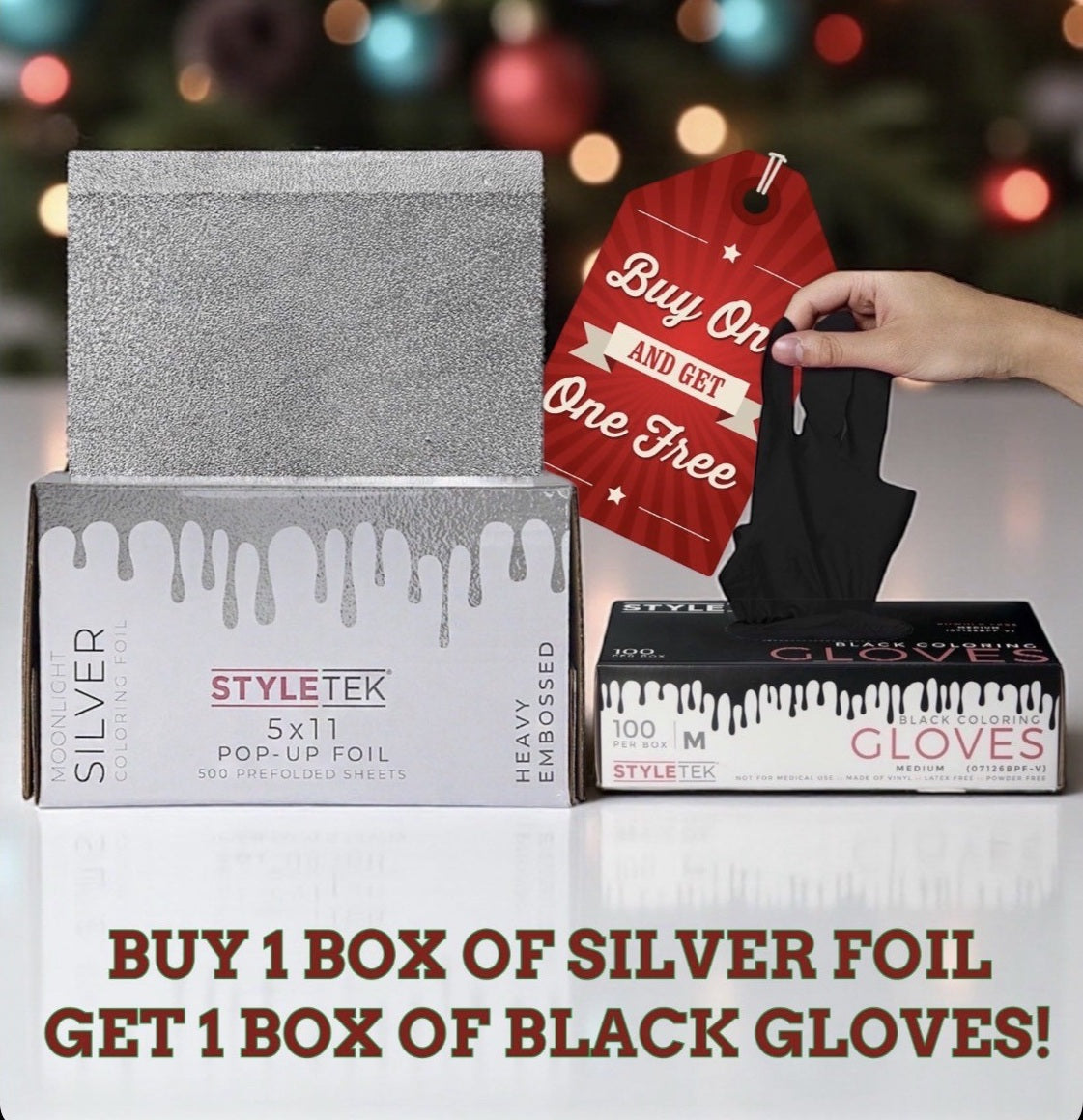 BOGO Deal: Moonlight Silver Foils + Free Box of Black Nitrile Gloves