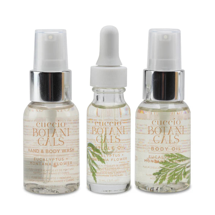 Cuccio Botanicals Travel Kit- Eucalyptus + Montana Flower