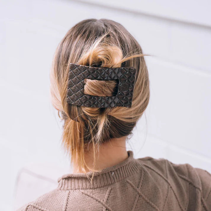 Teleties Flat Rectangle Clip Quilted Large - Truly Taupe