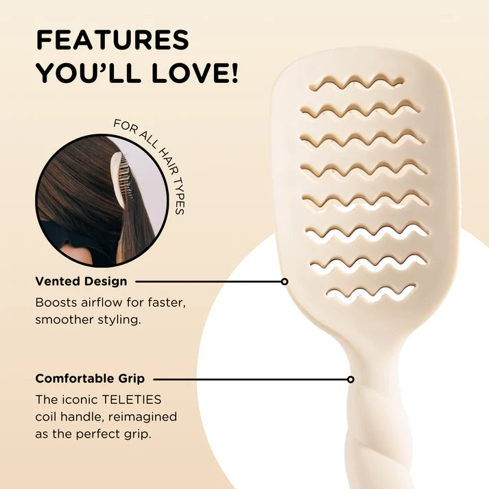 Teleties Vented Hair Brush - Tan