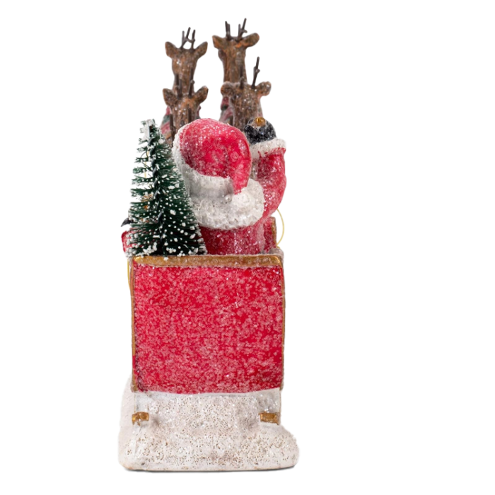 Reindeer Santa Sleigh Figurine